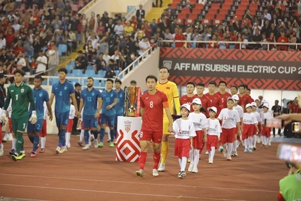 Vietnam (right) and Thailand in the 2022 AFF Cup finals. This year tournament's draw is scheduled to take place in November.