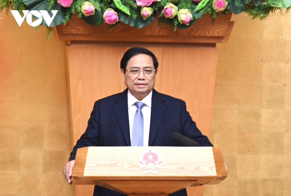  Prime Minister Pham Minh Chinh speaks at the meeting