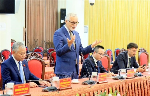 German Ambassador to Vietnam Guido speaks at the event.