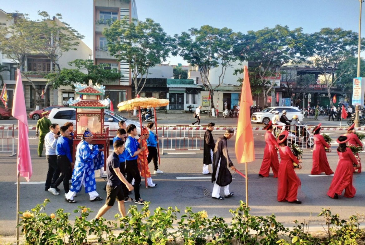 Participants join a parade during the festival.