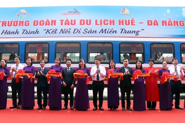 The launching ceremony of the "Central Heritage Connection” train route at Hue Station on March 26
