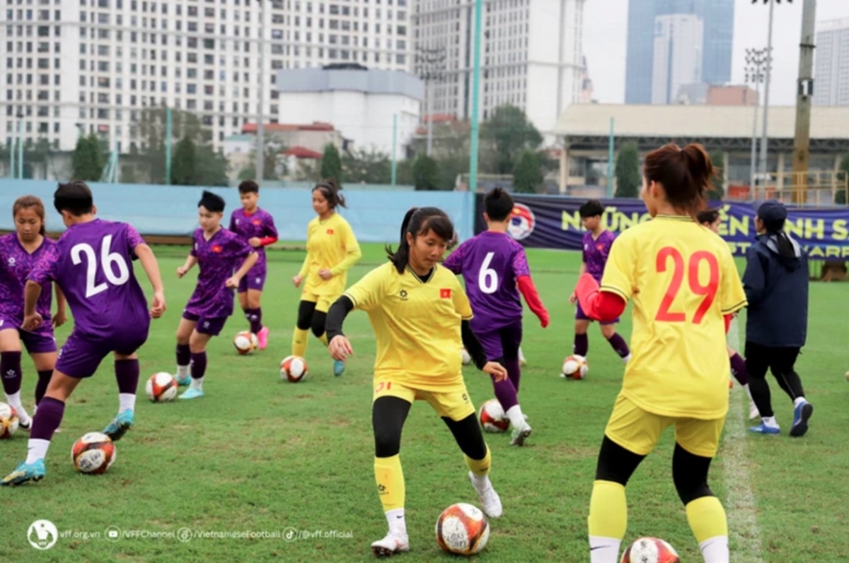 Vietnam ready for U16 women football friendly tournament. (Photo courtesy of Vietnam Football Federation)