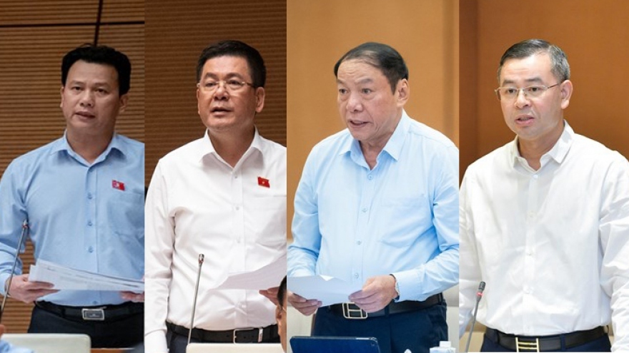 From left to right: Minister of Natural Resources and Environment Tran Quoc Khanh, Minister of Industry and Trade Nguyen Hong Dien, Minister of Culture, Sports and Tourism Nguyen Van Hung, and Auditor General of the State Audit Office Ngo Van Tuan, will take the floor to answer the National Assembly deputies' questions in early June.