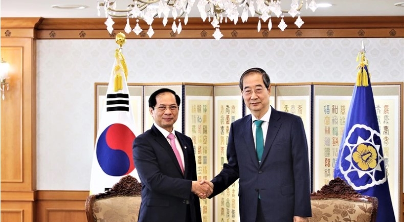 At the meeting between Vietnamese Minister of Foreign Affairs Bui Thanh Son and Prime Minister of the Republic of Korea (RoK) Han Duck-soo 