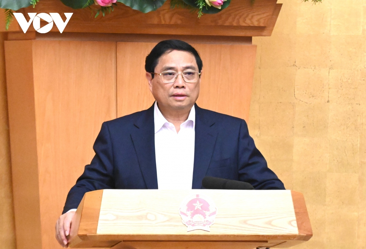 PM Pham Minh Chinh speaks at the meeting