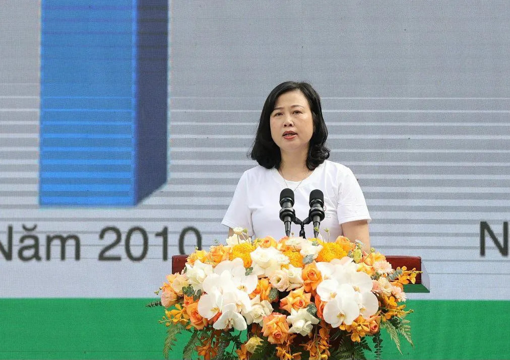 Minister of Health Dao Hong Lan speaks at the meeting. (Photo: MoH)