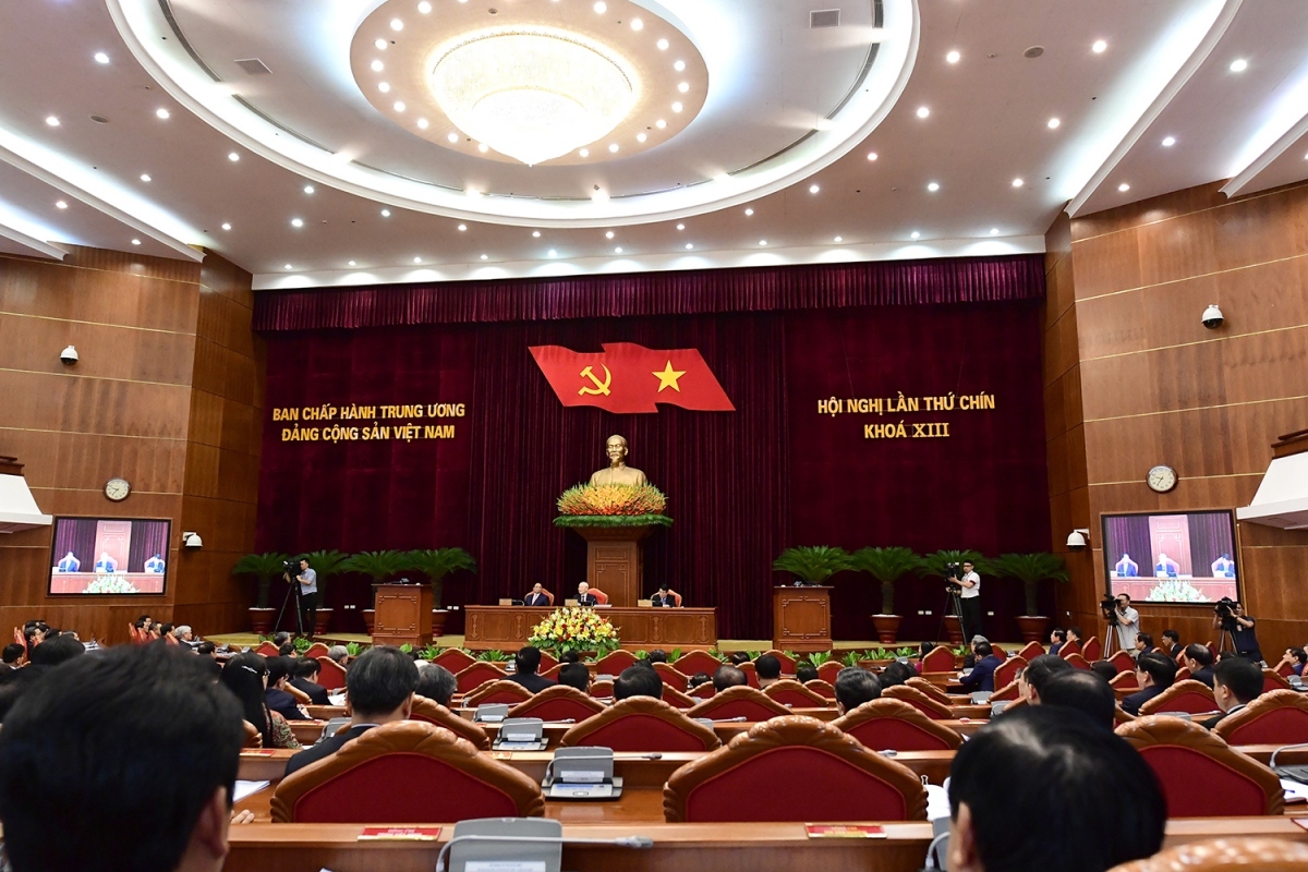 The 13th Party Central Committee closes its ninth session on May 18 in Hanoi under the chair of Party General Secretary Nguyen Phu Trong.