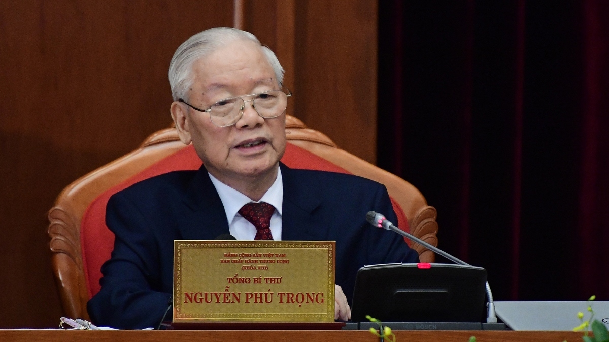 Party General Secretary Nguyen Phu Trong delivers the opening speech