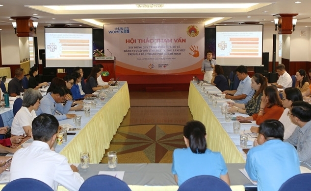 A consultation workshop was held to discuss a draft standard procedure for handling sexual harassment in the workplace in HCM City on May 24.