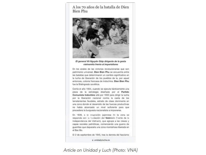 Article on Unidad y Luch (Photo: VNA)