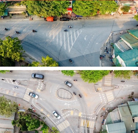 Sai Son School cluster in Quoc Oai district before and after the renovation.