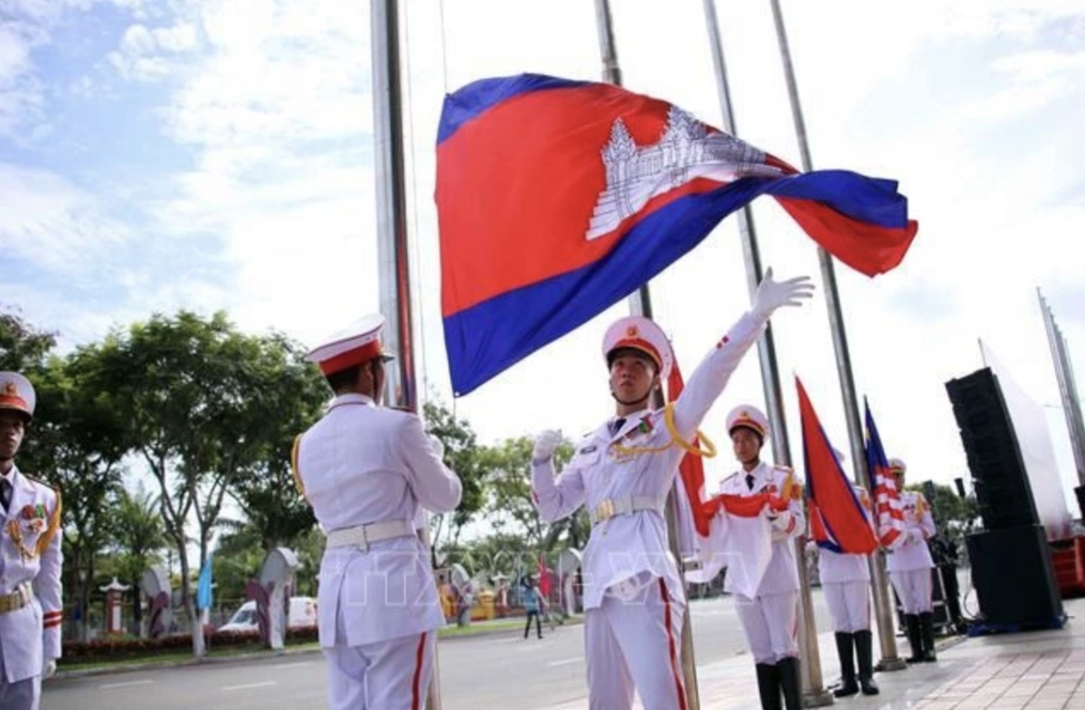 The ASEAN Schools Games flag raising ceremony takes place at the Tien Son Sports Complex in Da Nang city on June 1. (Photo: VNA)
