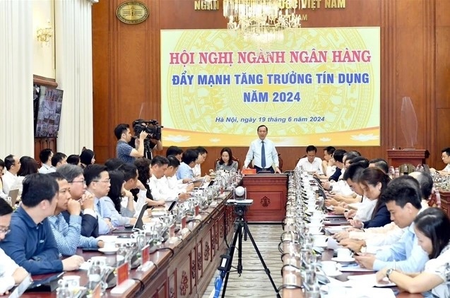 The State Bank of Vietnam organises a sector-wide online conference on promoting bank credit growth for the year on June 19. (Photo courtesy of SBV)