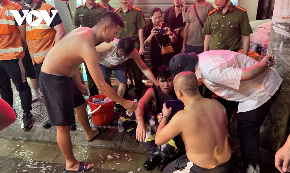 A firefighter is left injured after attempting to stamp out the fire.