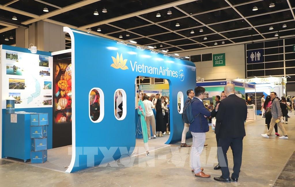 A pavilion of Vietnam Airlines at the event (Photo: VNA)