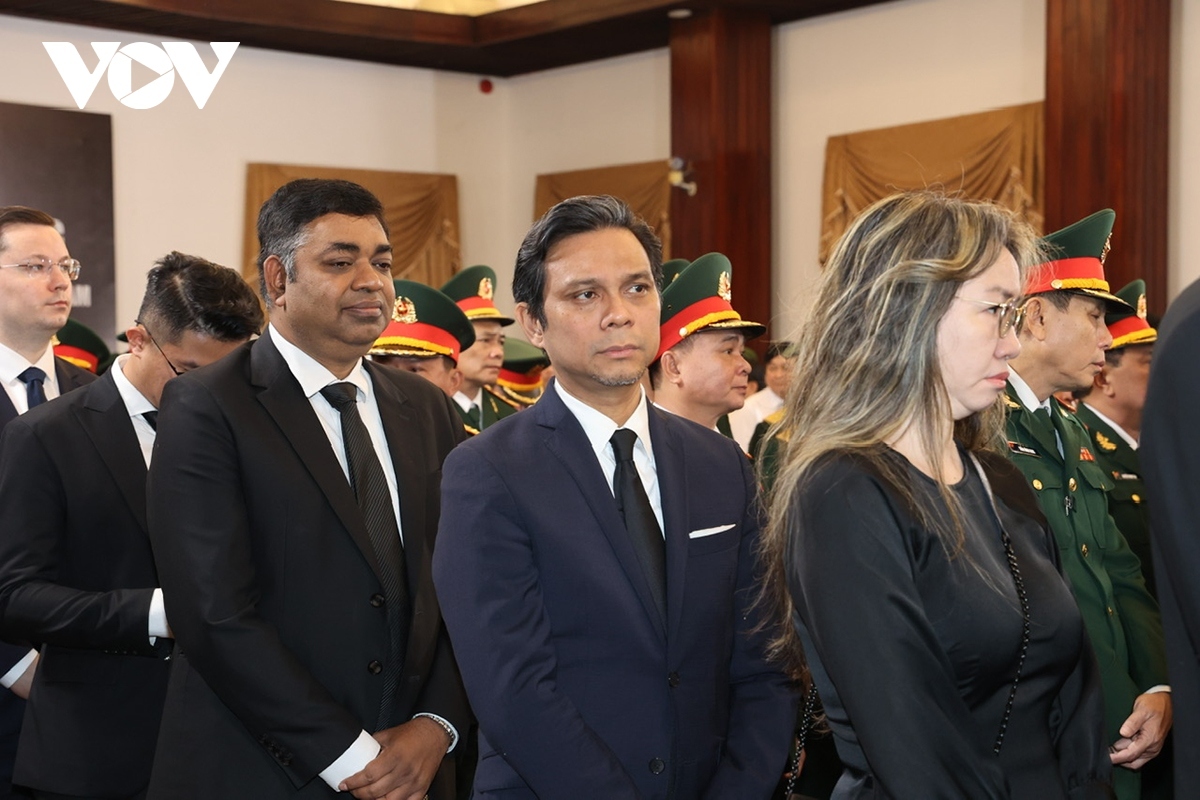 Members of foreign diplomatic corps pay their homage to Party leader Nguyen Phu Trong