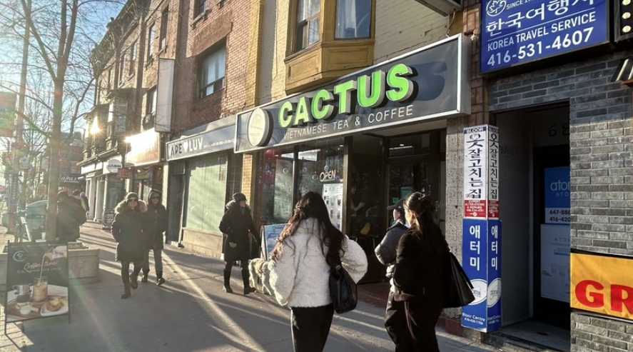 A store introduces Cactus coffee products in Toronto, Canada