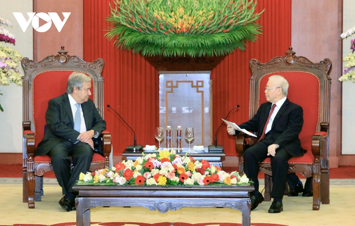 At a meeting with UN Secretary General António Guterres in Hanoi on October 21, 2022, General Secretary Trong affirms the UN is an important international partner for Vietnam, co-operation with the UN body is one of the priorities in its foreign policy.