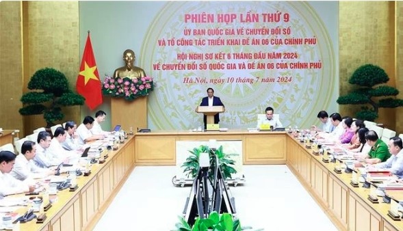 Prime Minister Pham Minh Chinh speaks at the meeting of the National Committee for Digital Transformation on July 10.