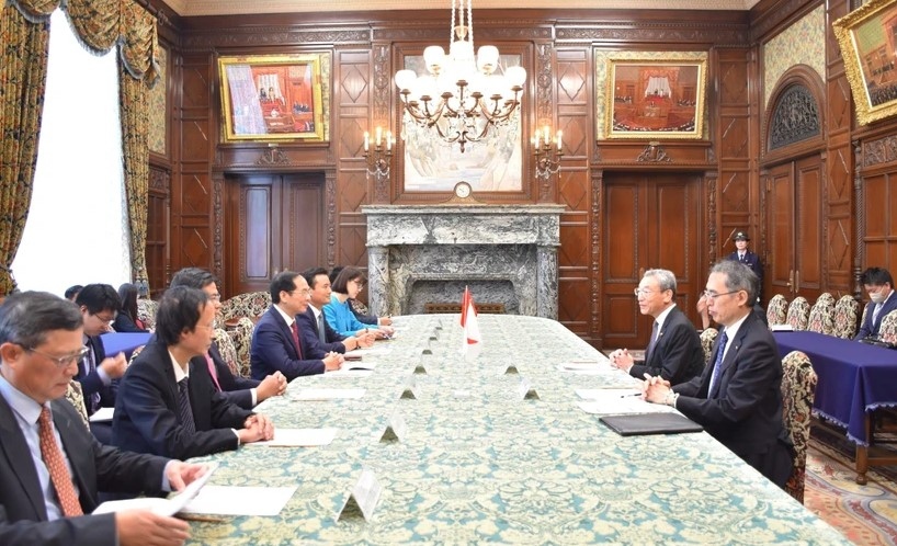 At the meeting between Vietnamese Foreign Minister Bui Thanh Son and Vice President of the House of Councillors of Japan Nagahama Hiroyuki