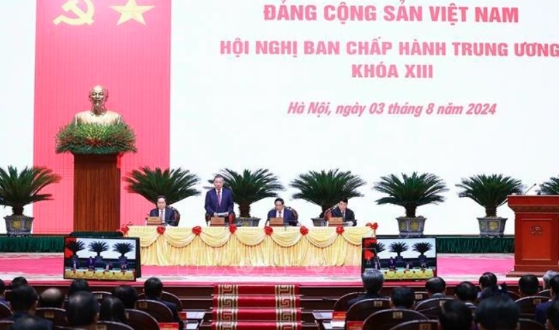 President To Lam is elected as General Secretary of the Party Central Committee at a meeting convened in Hanoi on August 3 by the Party Central Committee. (Photo: VNA)