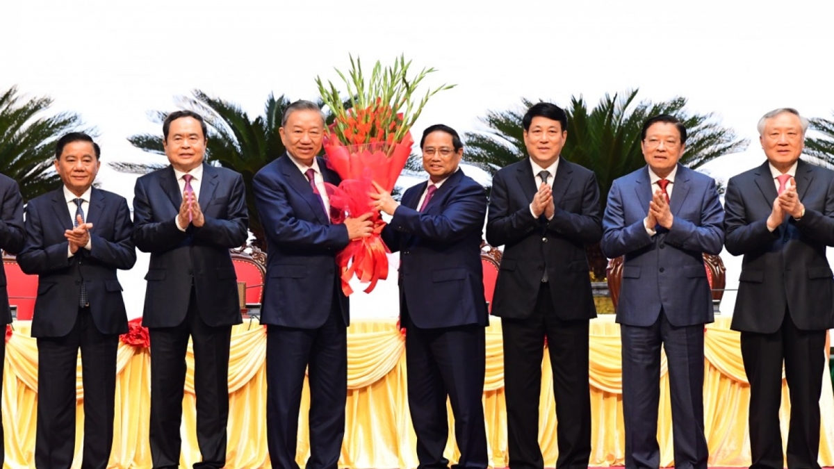 Senior Vietnamese leaders congratulate newly elected Party General Secretary To Lam