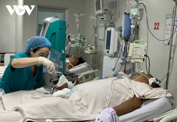 A patient with dengue fever receives treatment at a local hospital 