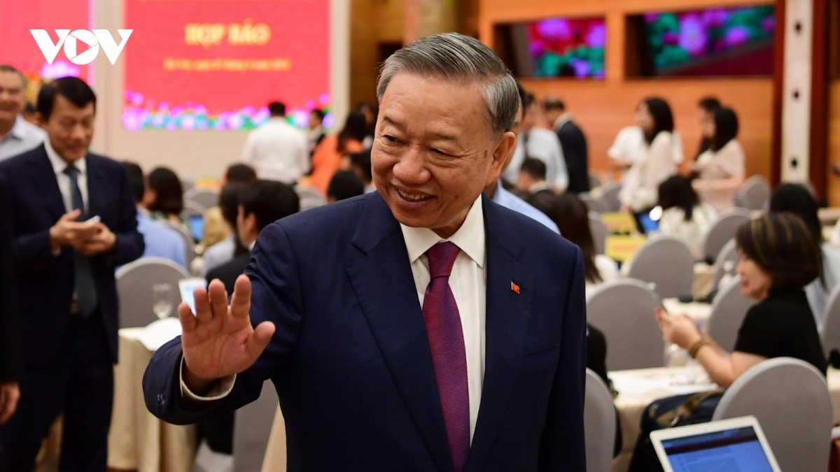 Party General Secretary and President To Lam at a press briefing in Hanoi on August 3 following his election as Party chief on the same day