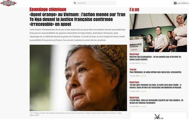 The French press covers Tran To Nga's lawsuit
