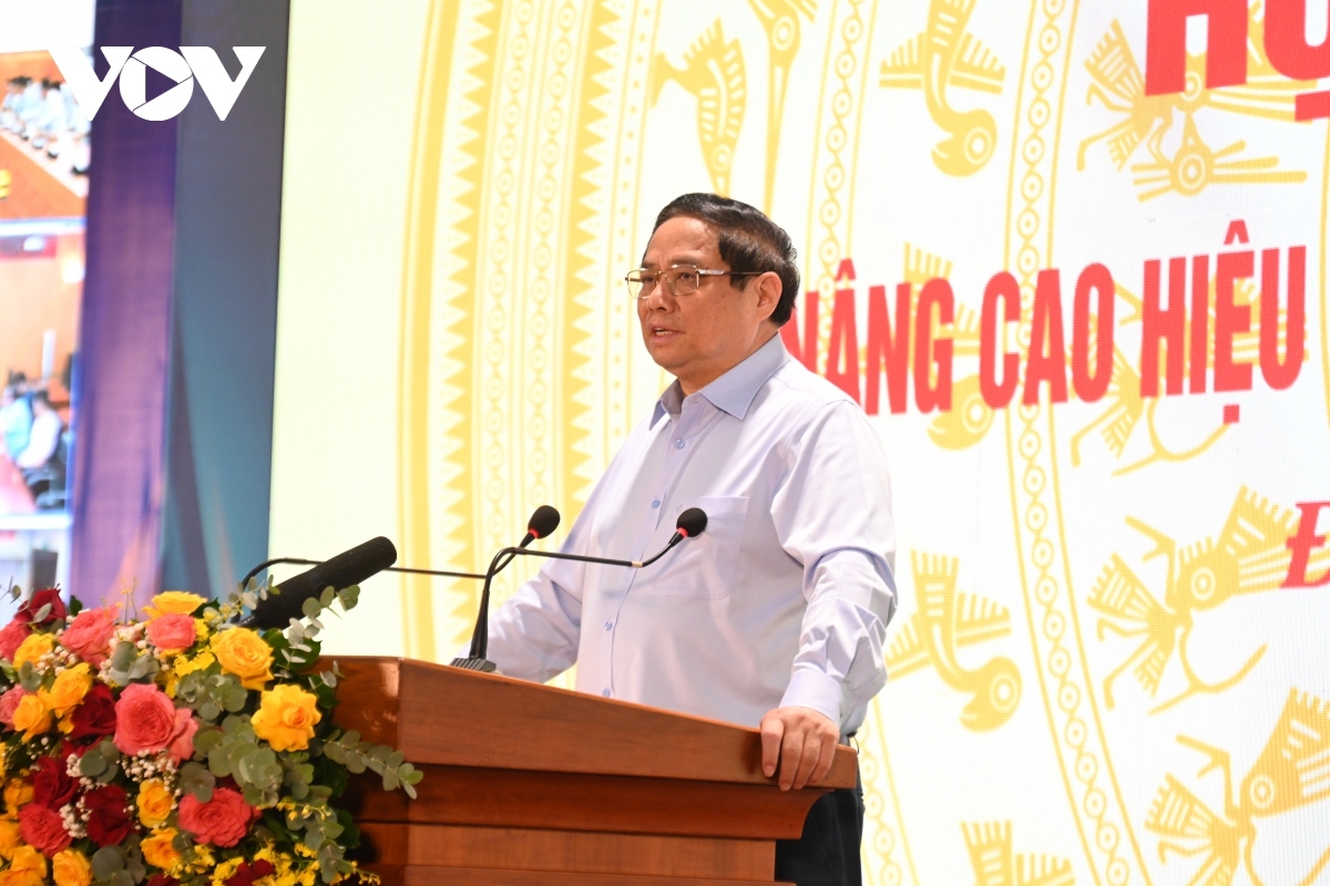 Prime Minister Pham Minh Chinh speaks at the event
