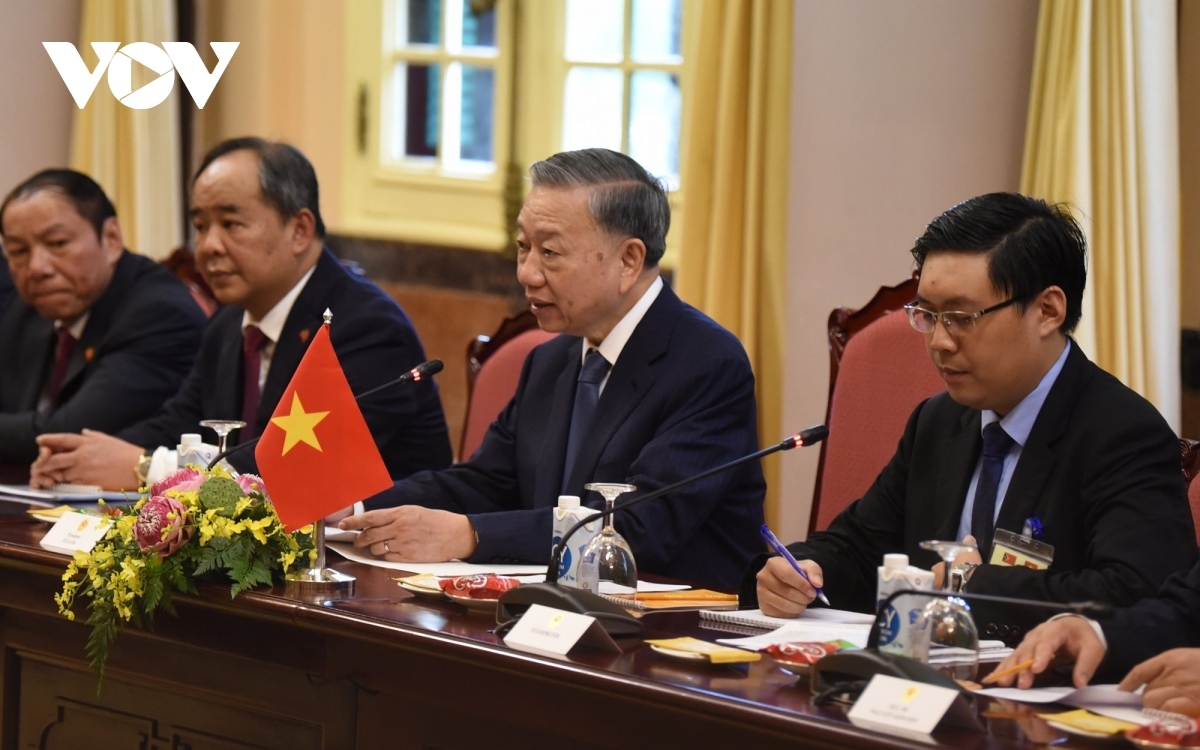 President To Lam speaks at the event