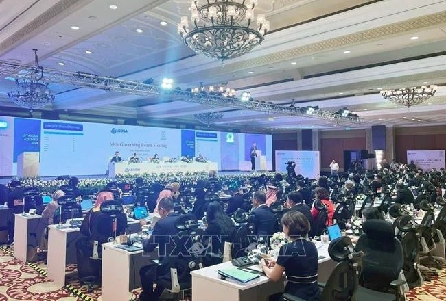 At the 60th meeting of the Asian Organisation of Supreme Audit Institutions (ASOSAI) Governing Board in the 2021-2024 in New Delhi, India on September 23. (Photo: VNA)