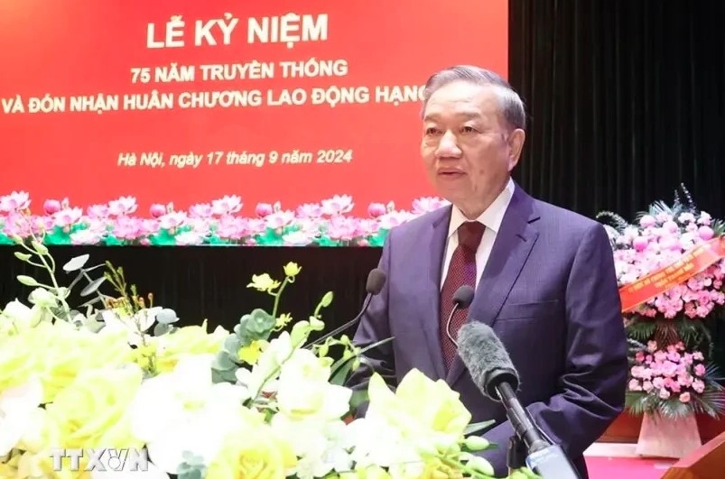 Party General Secretary and President To Lam speaks at the event (Photo: VNA)