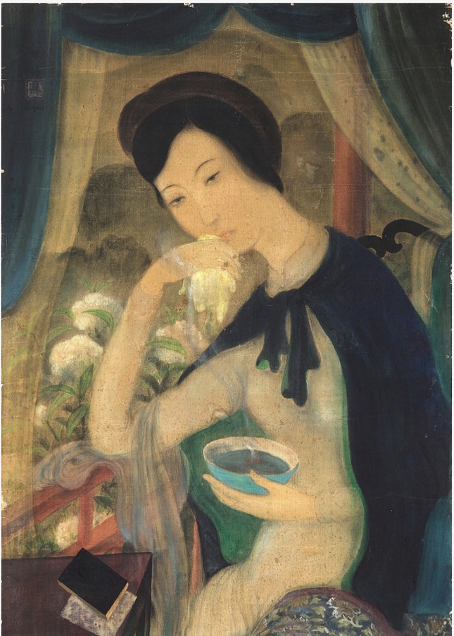 "The Blue Bowl" painting by Le Pho
