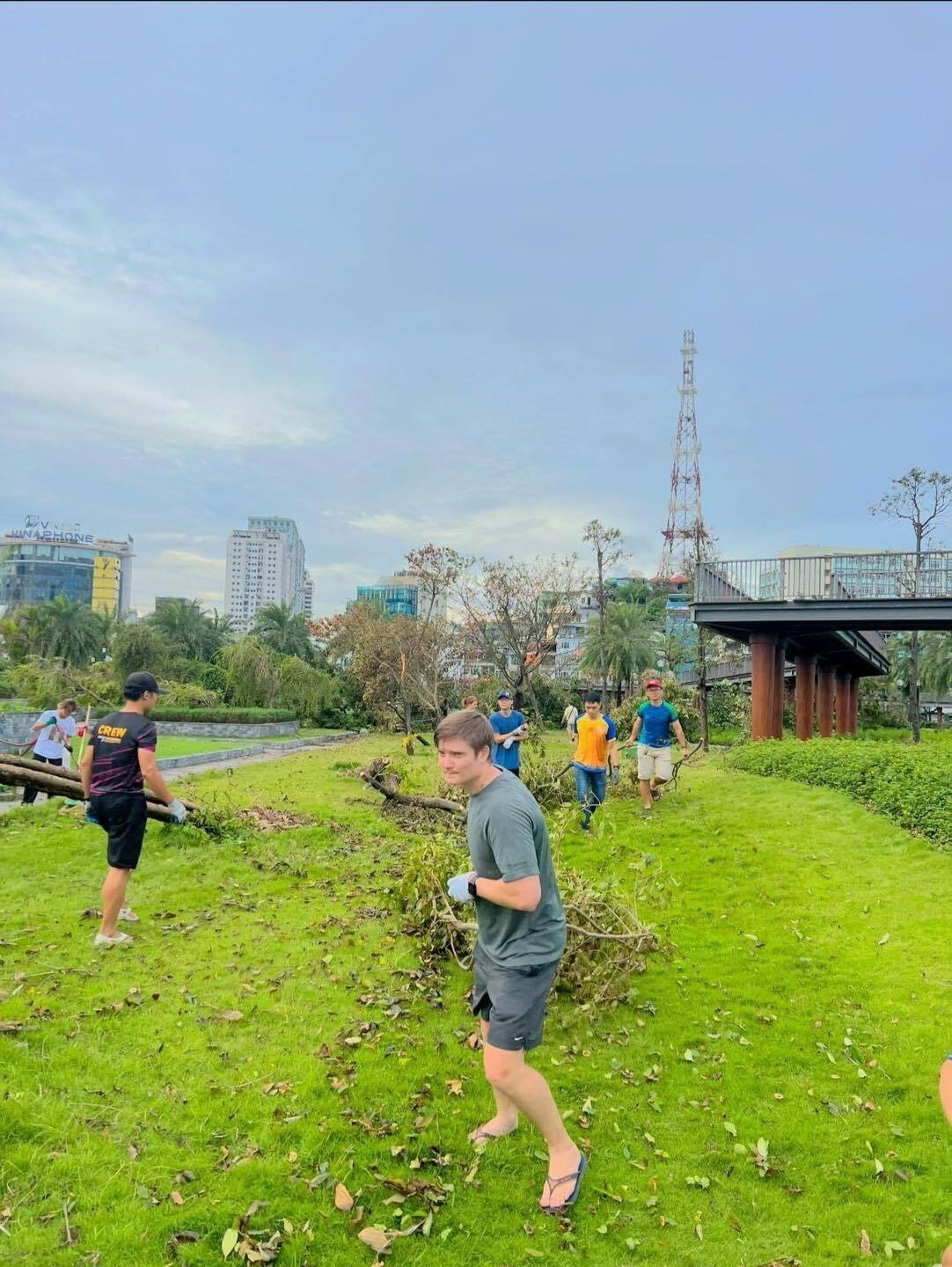 Local people are impressed by their work. (Photo courtesy of Hoang Quyet Thang)