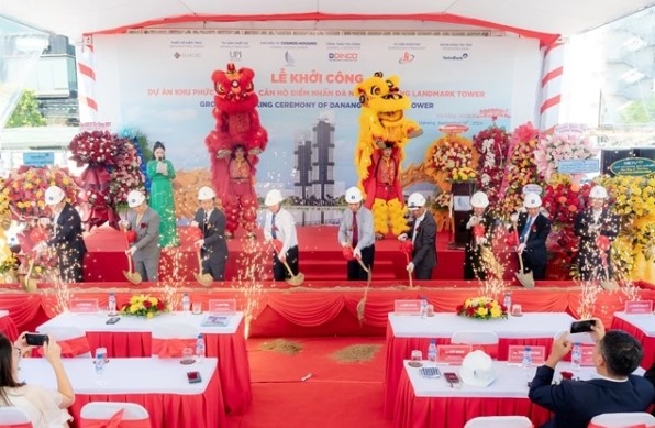 A construction ground-breaking ceremony for the Da Nang Landmark project in Da Nang City (Photo courtesy of DINCO)
