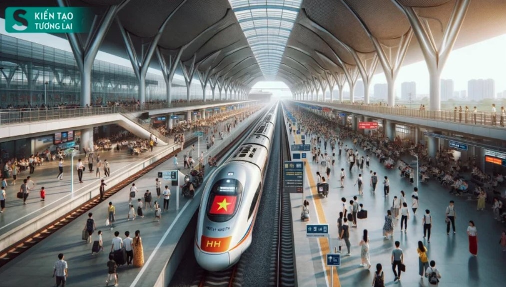 Illustrative image of Vietnam's future high-speed railway using Chat GPT application