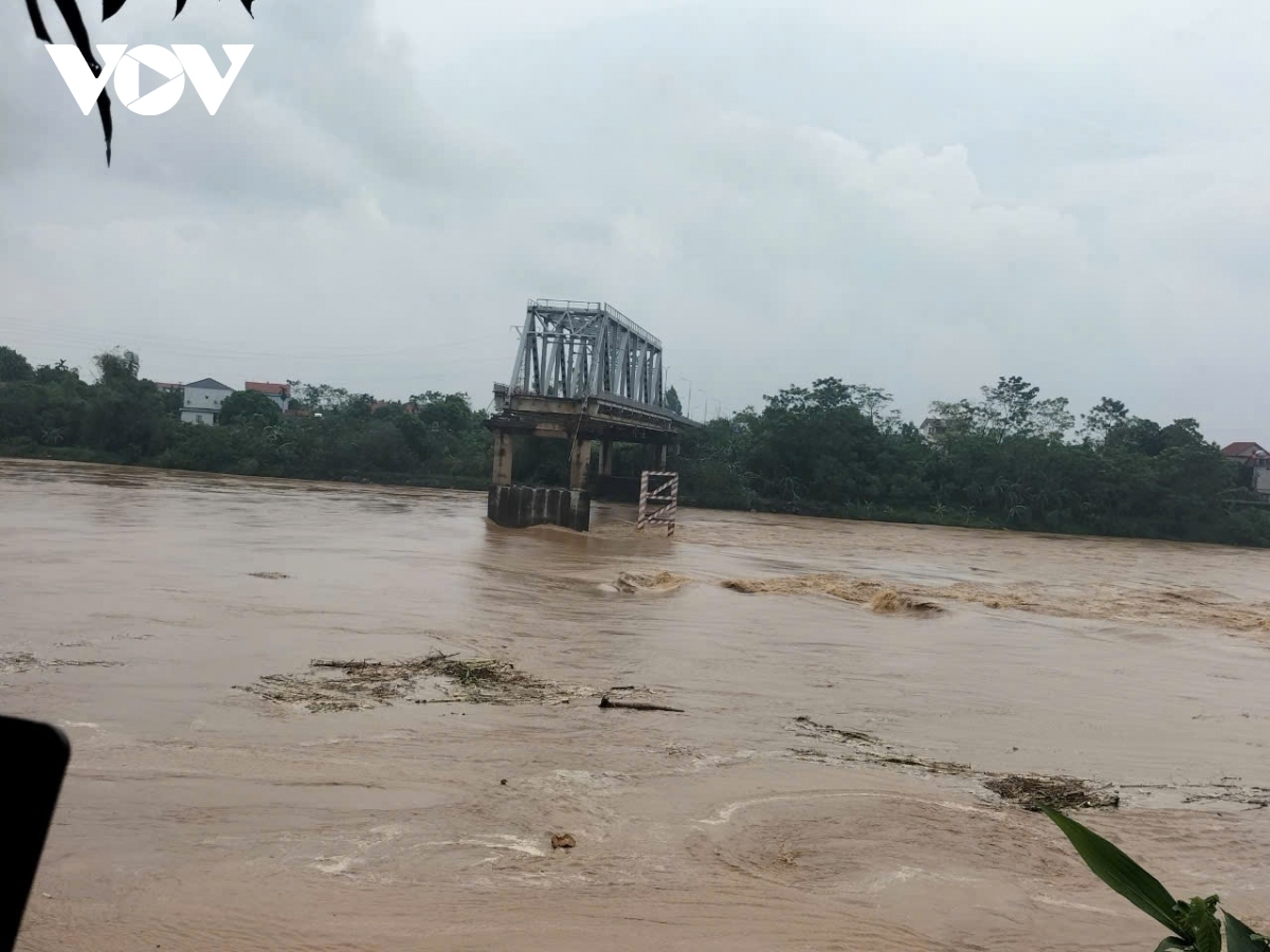 Two spans of the bridge have fallen into the river