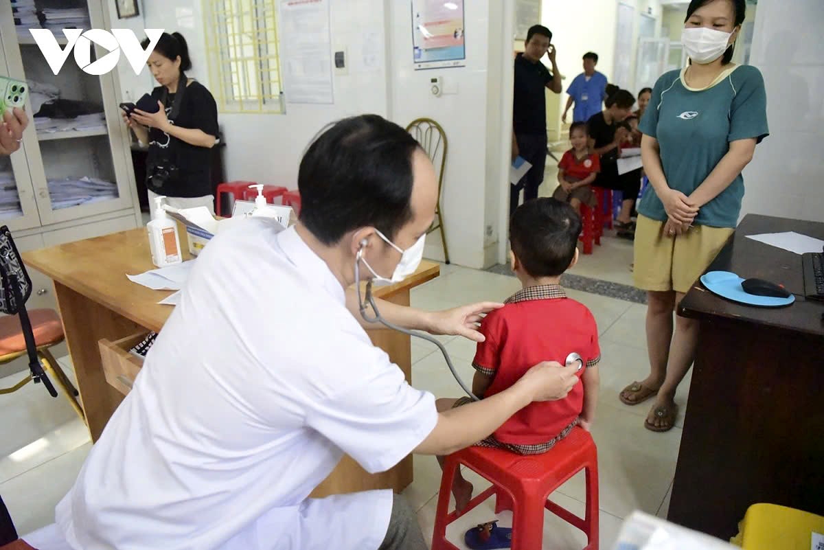 All the children receive medical check-ups before getting the shot, and they are discharged 30 minutes after vaccination.