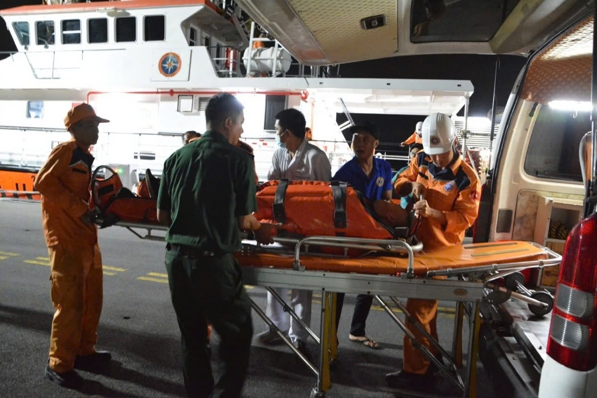 The Chinese crew member suffering a stroke has been brought ashore for further treatment