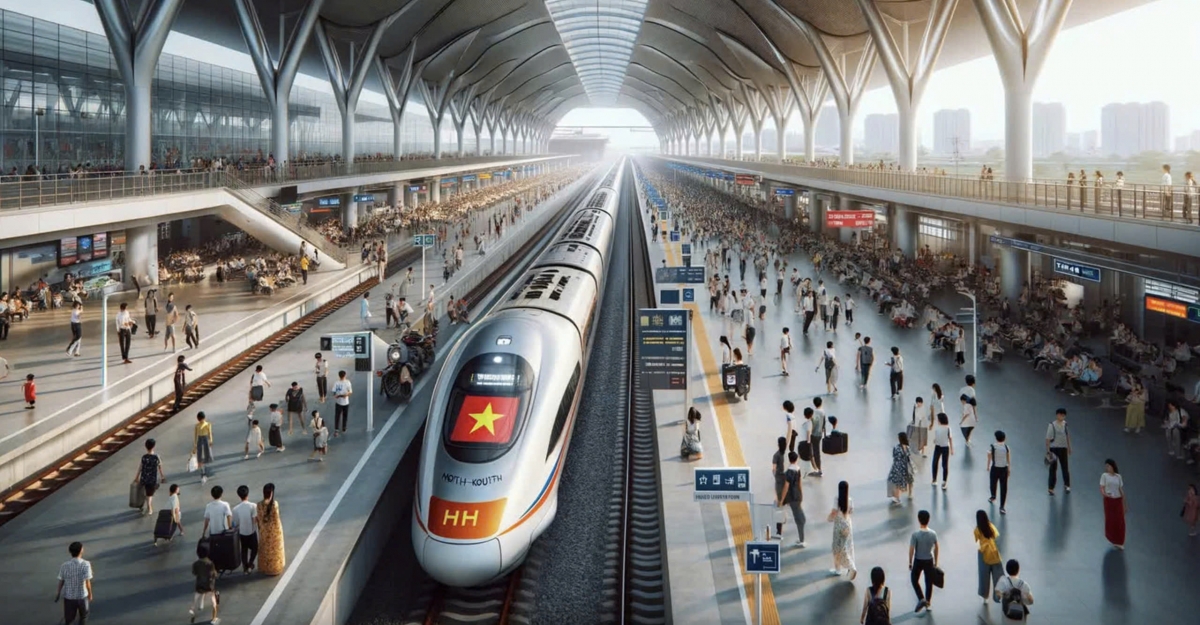 A perspective drawing of the North-South high-speed railway. (Photo: MoIT)