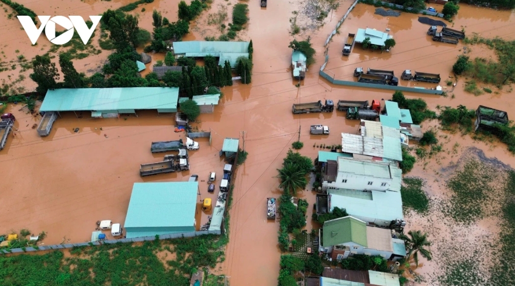 Dong Nai province is submerged under one to two metres of water after three days of heavy rain brought on by Trami, which made landfall on October 27.