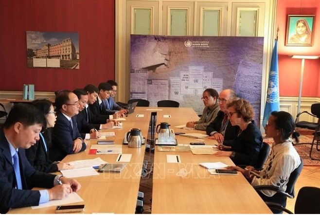 At the meeting between Deputy Minister of Home Affairs Vu Chien Thang and UN Deputy High Commissioner for Human Rights Nada Al-Nashif.