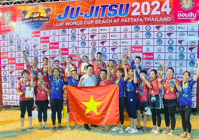 Vietnam top medal tally at Ju-Jitsu World Cup Beach 2024. (Photo: sggp.org.vn)