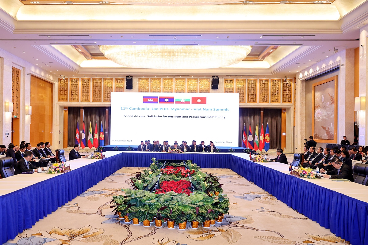 An overview of the 11th Cambodia-Laos-Myanmar-Vietnam (CLMV) summit in Kunming, China, on November 7.