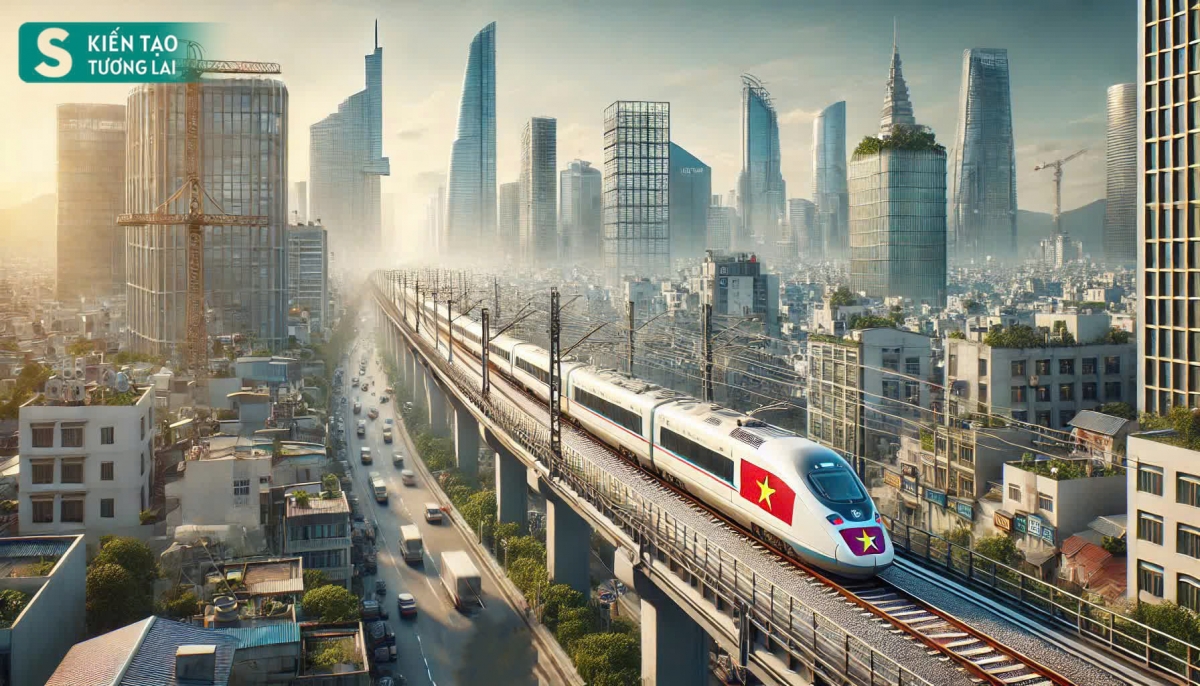 Illustrative image of the Mong Cai - Ha Long - Hai Phong railway line, using AI ChatGPT