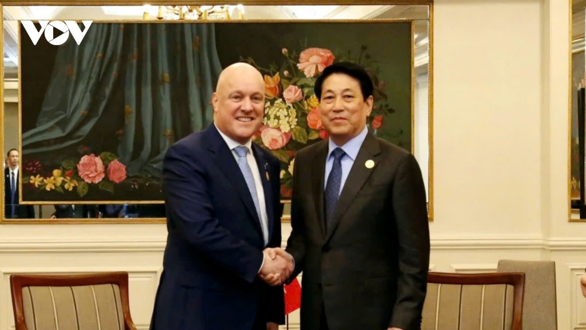 President Luong Cuong of Vietnam and New Zealand Prime Minister Christopher Luxon meet in Lima, Peru, on November 15, on the sidelines of the 2024 APEC Economic Leaders' Week