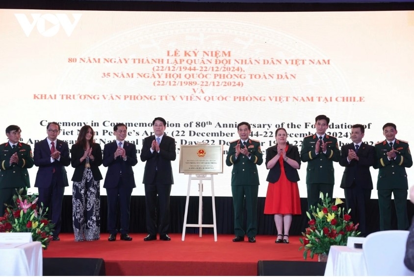 Vietnamese President Luong Cuong attends the ceremony