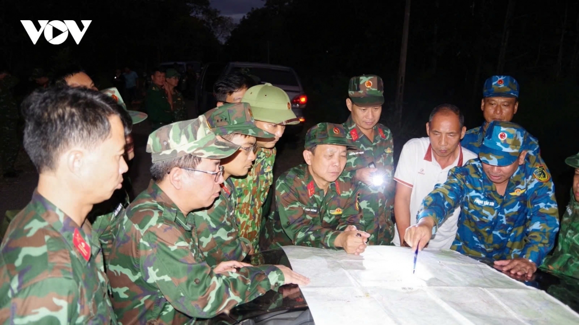 Relevant forces try to locate the site of the military aircraft crash