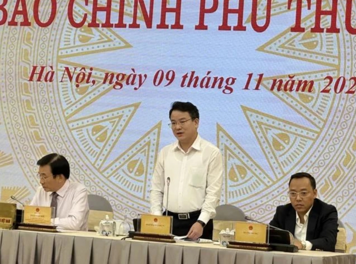 Deputy Minister of Planning and Investment Tran Quoc Phuong speaks at Government’s regular press conference (Photo: VNA)